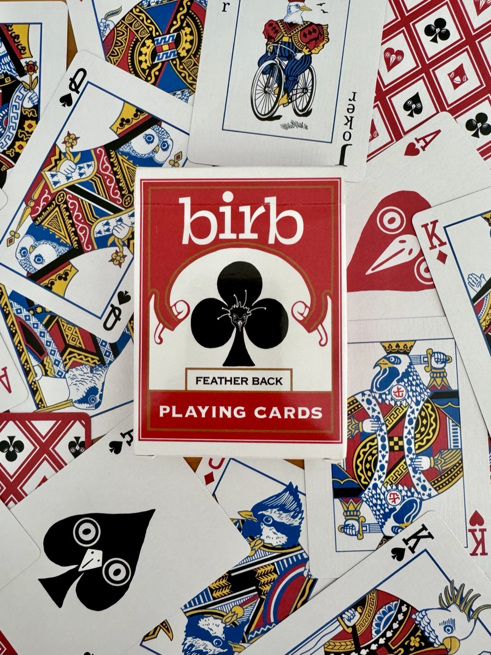 Hand-illustrated bird playing cards