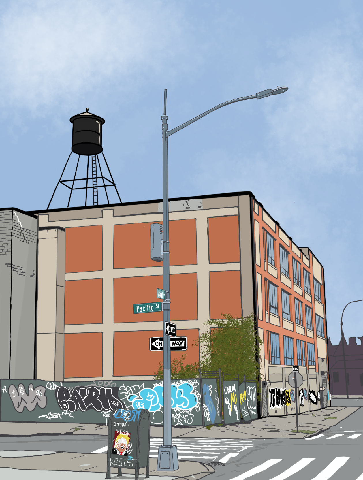 Brooklyn street illustration